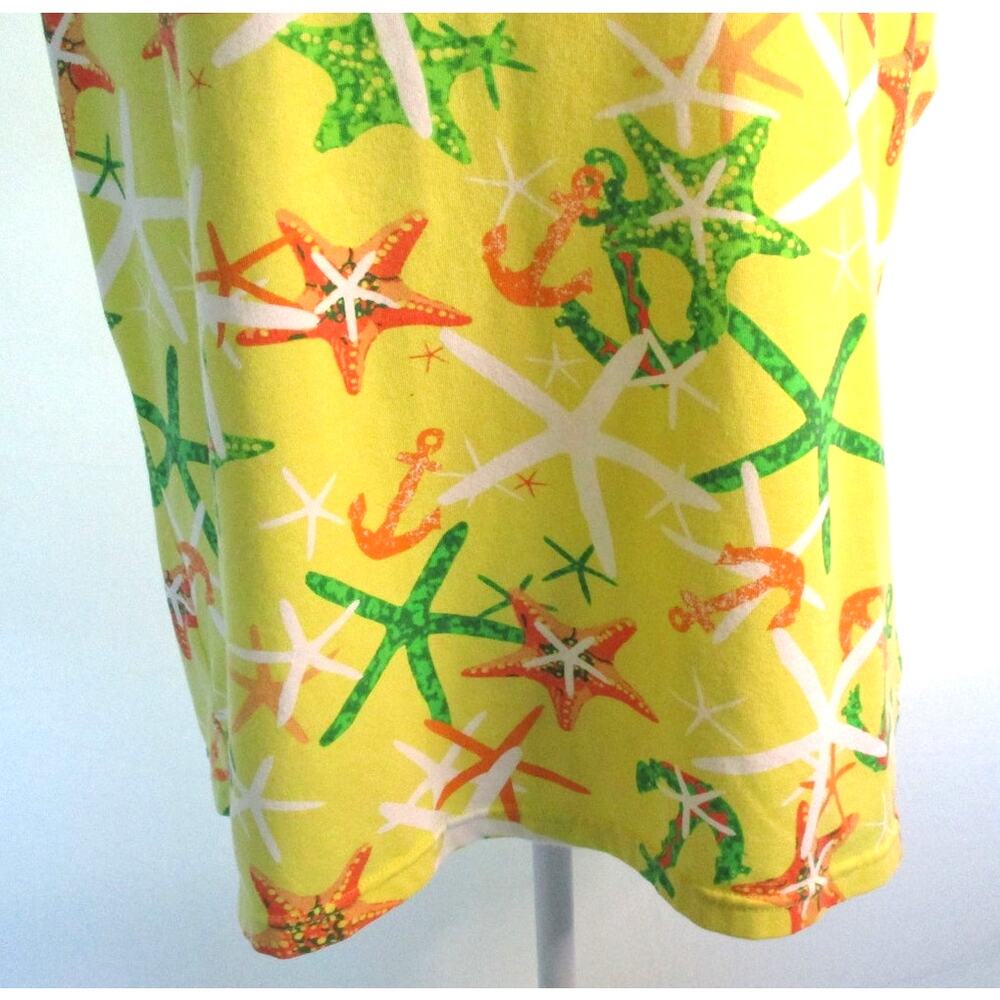 Palm Harbour Women's Sleeveless Yellow Starfish Stretch Polo Shirt Size Large - Picture 3 of 10